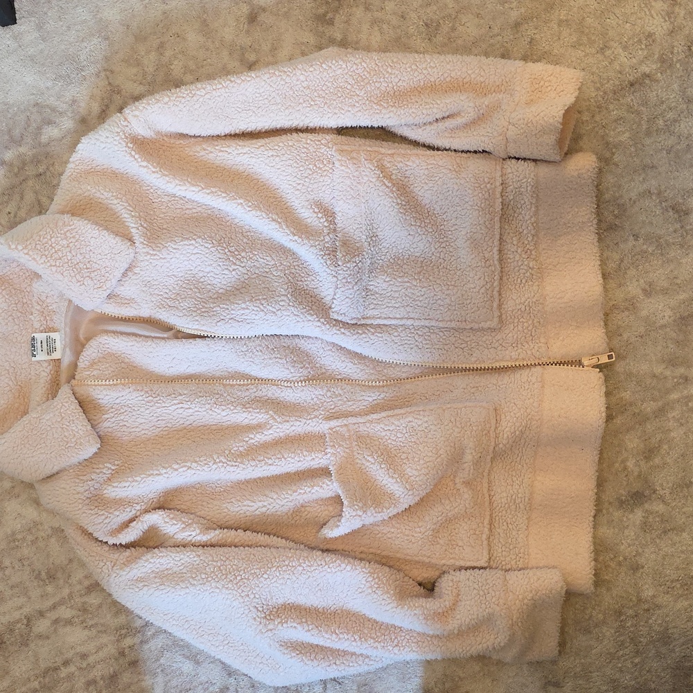 PINK Victoria's Secret Cream Teddy Jacket